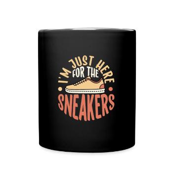 Bin nur wegen der Sneaker hier - Schuhsammler - Tasse einfarbig - Schwarz - Vorne
