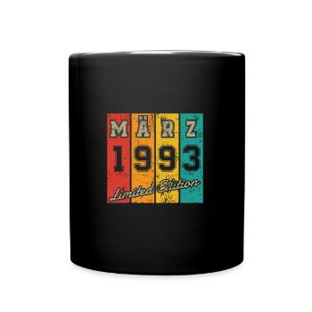 Date de naissance : Mars 1993 - Édition limitée Retro - Mug uni - noir - Devant