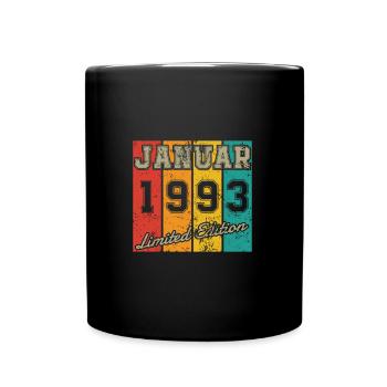 Date de naissance : Janvier 1993 - Édition limitée Retro - Mug uni - noir - Devant