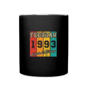 Date de naissance : Février 1993 - Édition limitée Retro - Mug uni - noir - Devant