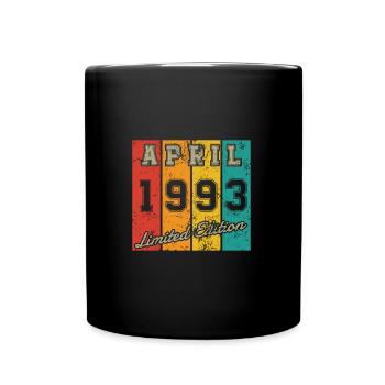 Date de naissance : Avril 1993 - Édition limitée Retro - Mug uni - noir - Devant