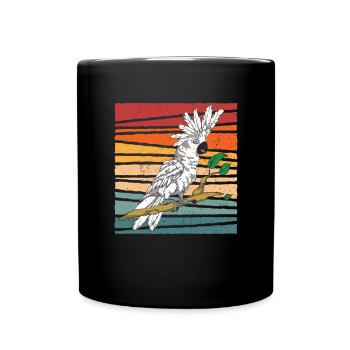 Retro Kakadu - Tasse einfarbig - Schwarz - Vorne