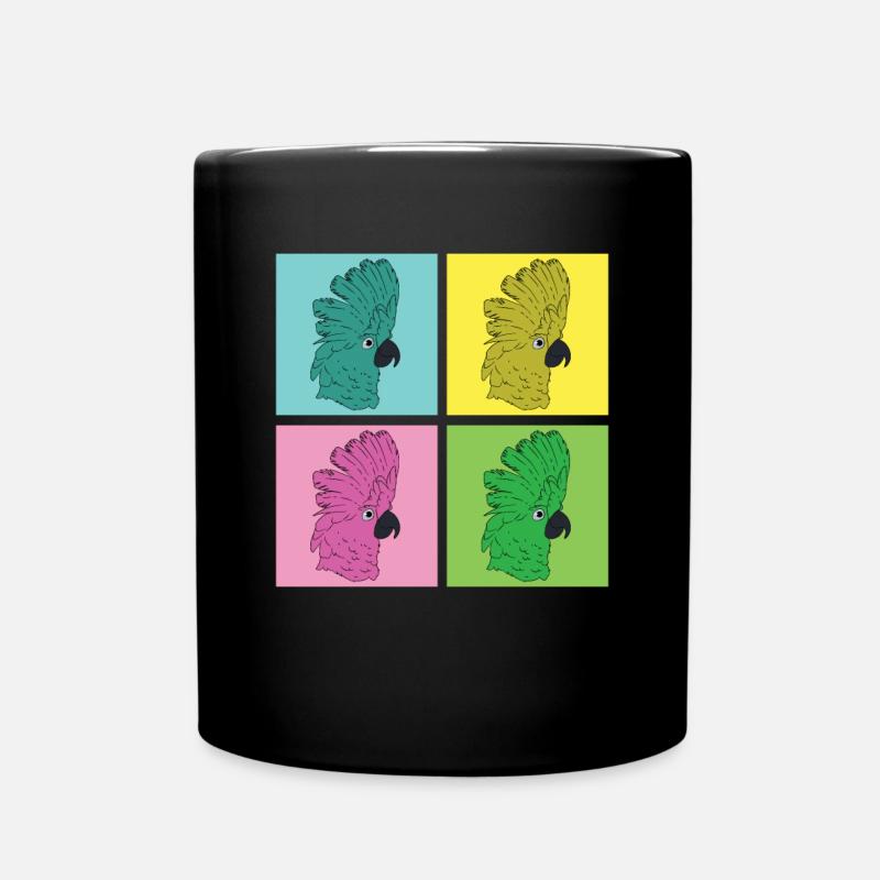 Vogel Papagei Tier Geschenk Pop Art Kakadu - Tasse einfarbig - Schwarz