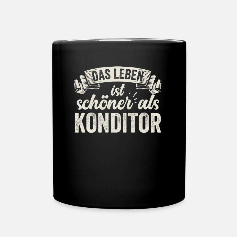 Lustige Konditor Cupcakes Süßigkeiten Naschkatzen - Tasse einfarbig - Schwarz
