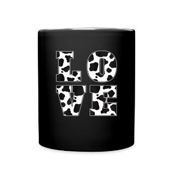 Kuh Liebe Bauernhof Tier Bauer Geschenk Kuh Muster - Tasse einfarbig - Schwarz - Vorne