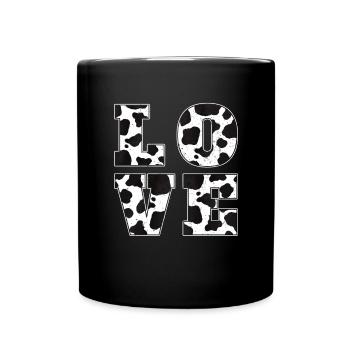 Bauer Kuh Muster Liebe Bauernhof Tier Geschenk Kuh - Tasse einfarbig - Schwarz - Vorne