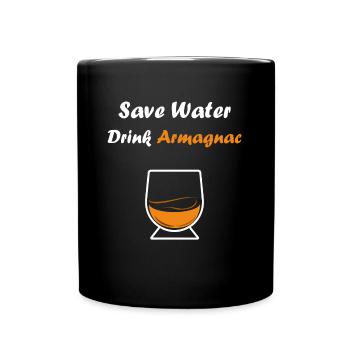 Wasser sparen Getränk Armagnac - Tasse einfarbig - Schwarz - Vorne
