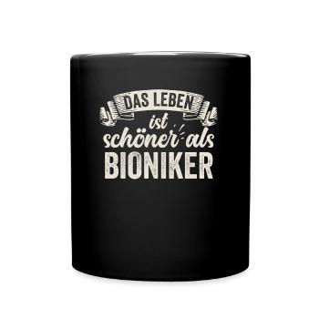Lustige Bioniker Biologie Naturwissenschaften - Tasse einfarbig - Schwarz - Vorne