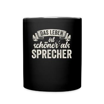 Lustige Sprecher Stimme Mikrofon Rhetorik Arbeit - Tasse einfarbig - Schwarz - Vorne