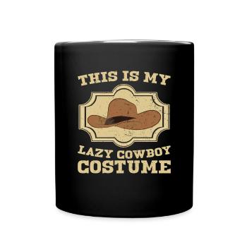 Das ist mein faules Cowboy Kostüm Lustiges Cowboy - Tasse einfarbig - Schwarz - Vorne