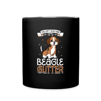 Beagle Glitter - Full Colour Mug - black - Front