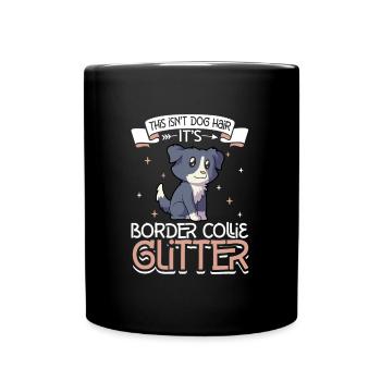 Border Collie Paillettes - Mug uni - noir - Devant