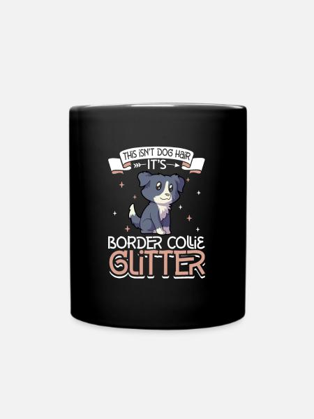 Border Collie Glitzer - Tasse einfarbig - Schwarz