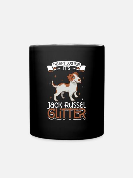 Jack Russel Glitzer - Tasse einfarbig - Schwarz