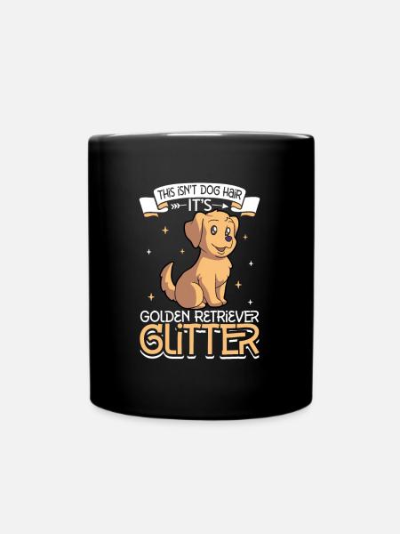 Golden Retriever Glitzer - Tasse einfarbig - Schwarz
