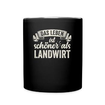 Lustige Landwirt Pflanzen Natur Ernte Bauernhof - Tasse einfarbig - Schwarz - Vorne