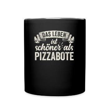 Lustige Pizzabote Lieferung Pizza Essen Bestellung - Tasse einfarbig - Schwarz - Vorne