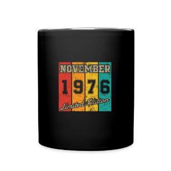 Date de naissance : Novembre 1976 - Édition limitée Retro - Mug uni - noir - Devant