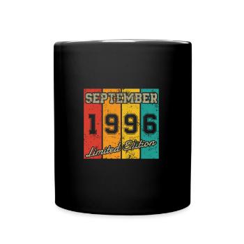 Date de naissance : Septembre 1996 - Édition limitée rétro - Mug uni - noir - Devant