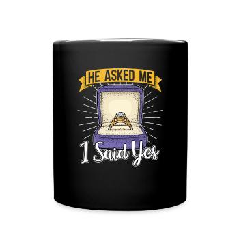 Proposition de mariage Couple fiancée cadeau fiançailles - Mug uni - noir - Devant