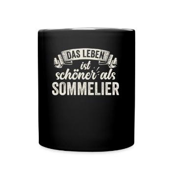 Lustige Sommelier Verkostung Weinkeller Weinprobe - Tasse einfarbig - Schwarz - Vorne