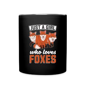 Habitant de la forêt fille cadeau renard animal des bois - Mug uni - noir - Devant