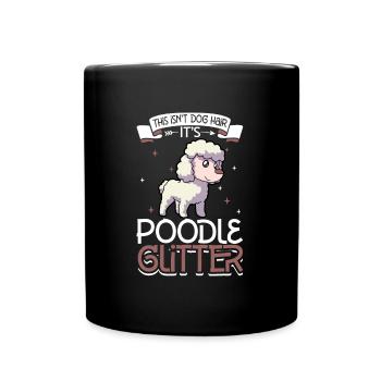 Poodle Glitzer - Tasse einfarbig - Schwarz - Vorne