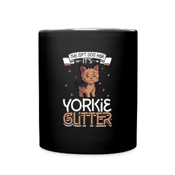 Yorkie Glitzer - Tasse einfarbig - Schwarz - Vorne