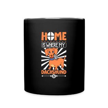 La maison est là où se trouve mon teckel - Dackel - Mug uni - noir - Devant