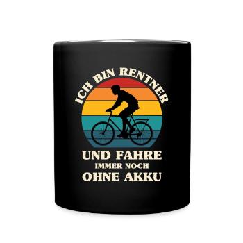 Ich Bin Rentner Und Fahre Immer Noch Ohne Akku - Tasse einfarbig - Schwarz - Vorne