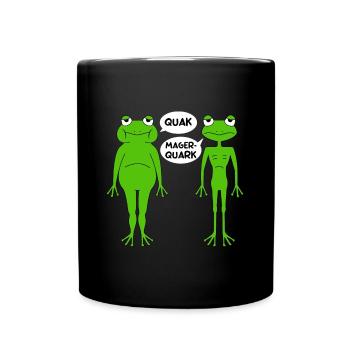 Quak Mager Quak Kröte Laubfrosch Frosch - Tasse einfarbig - Schwarz - Vorne