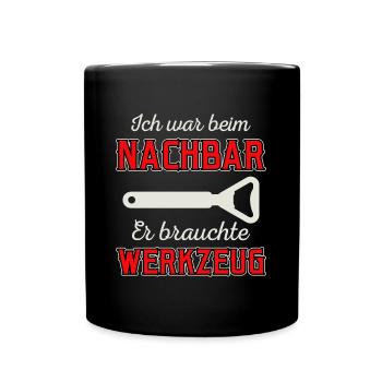 Biertrinker Bierkrug Biertank Bier Tanken - Tasse einfarbig - Schwarz - Vorne