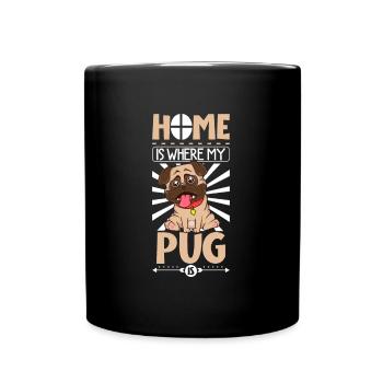 La maison est là où se trouve mon carlin - Vadrouilles - Mug uni - noir - Devant