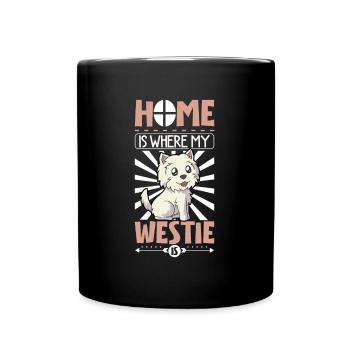 La maison est là où se trouve mon Westie - West Highland Terrier - Mug uni - noir - Devant