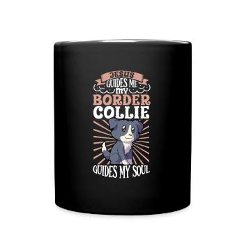 Jésus et mon Border Collie - Mug uni - noir - Devant