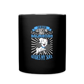 Jésus et mon Dalmatien - Mug uni - noir - Devant