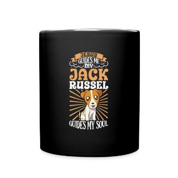 Jesus und mein Jack Russel Terrier - Tasse einfarbig - Schwarz - Vorne