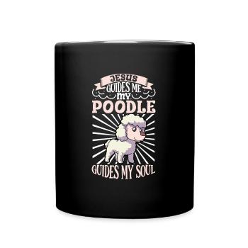 Jésus et mon caniche - Mug uni - noir - Devant