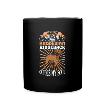Jesus und mein Rhodesian Ridgeback - Tasse einfarbig - Schwarz - Vorne