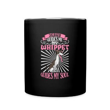 Jesus und mein Whippet - Tasse einfarbig - Schwarz - Vorne