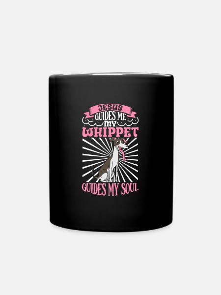 Jesus und mein Whippet - Tasse einfarbig - Schwarz