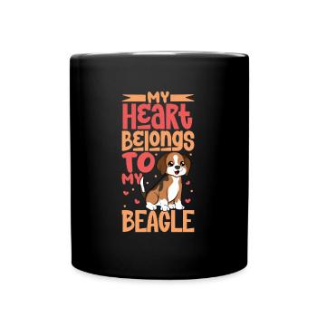 Dog Love - Beagle - Full Colour Mug - black - Front