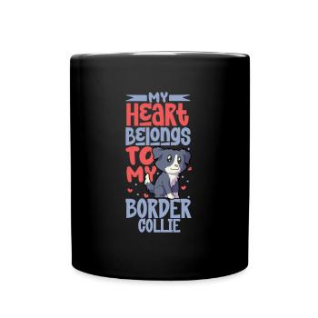 Amour de chien - Border Collie - Mug uni - noir - Devant