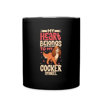 Dog Love - Cocker Spaniel - Full Colour Mug - black - Front