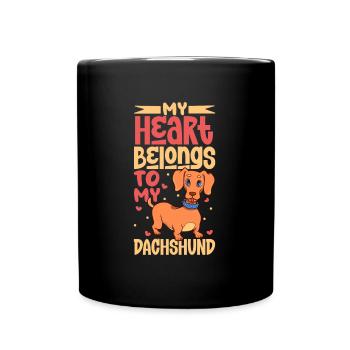 Dog Love - Dachshund - Full Colour Mug - black - Front