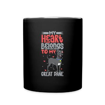 Amour des chiens - Dogue allemand - Mug uni - noir - Devant