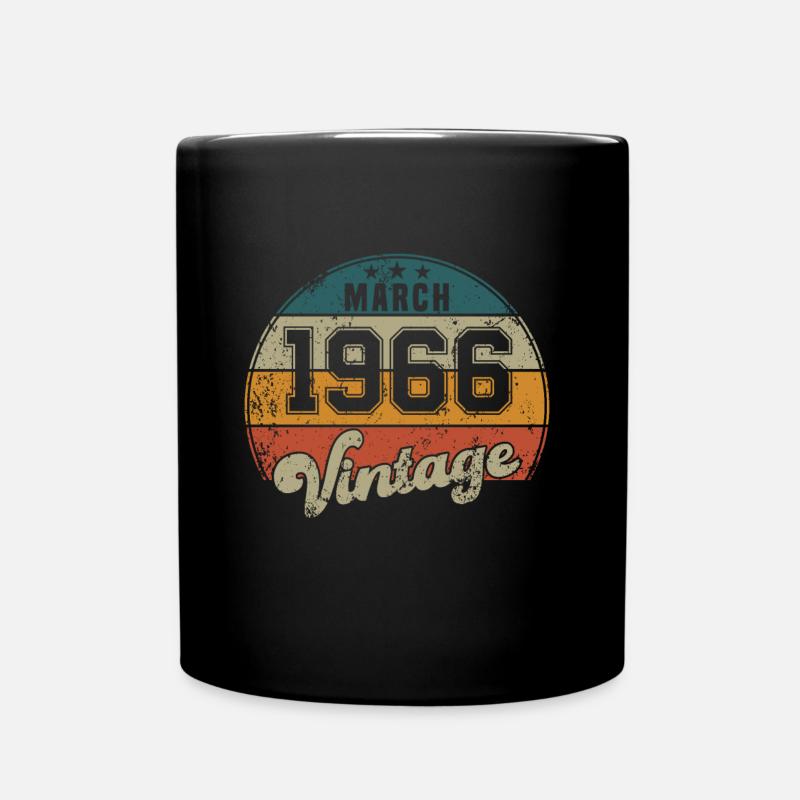 Anniversaire Vintage - Mars 1966 - Idée cadeau - Mug uni - noir