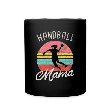 Hallen Sport Handballerin Handballverein Handball - Tasse einfarbig - Schwarz - Vorne