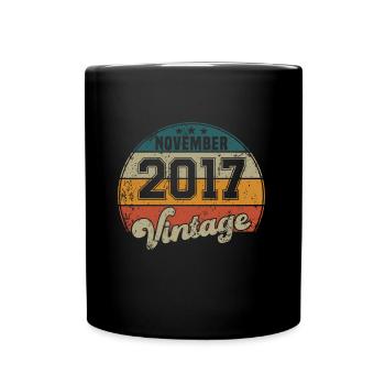 Vintage Geburtstag - November 2017 - Geschenkidee - Tasse einfarbig - Schwarz - Vorne