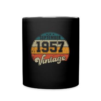Vintage Geburtstag - September 1957 - Geschenkidee - Tasse einfarbig - Schwarz - Vorne